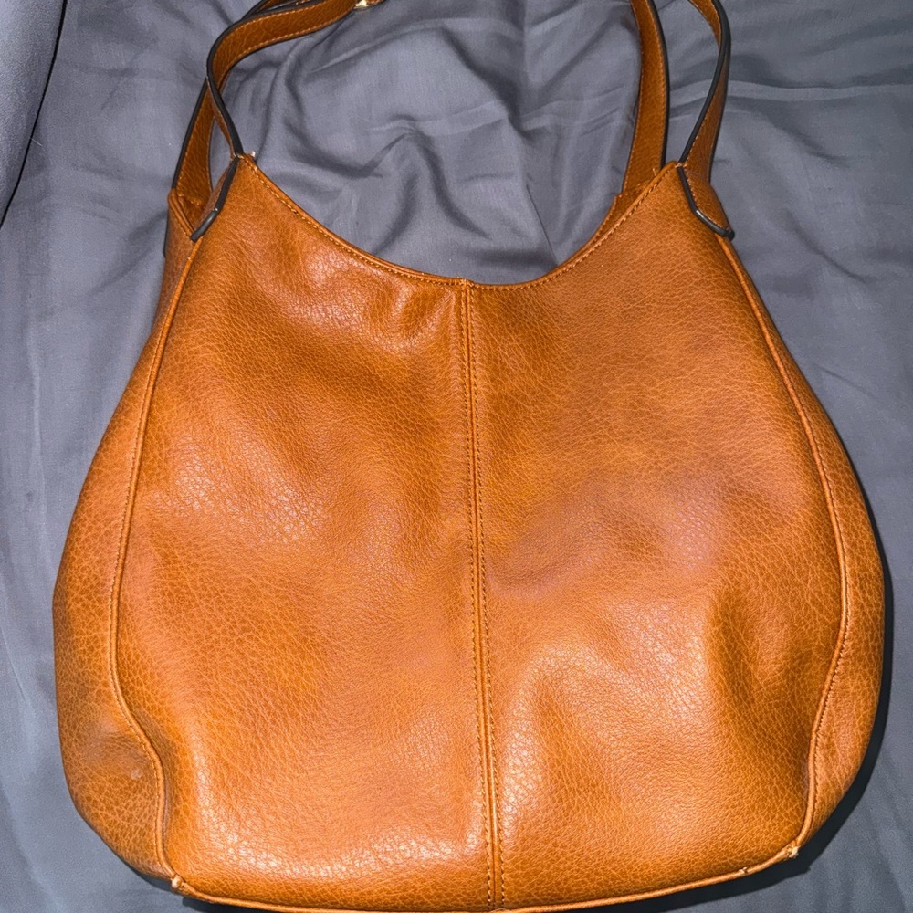 Elegant Tan Faux Leather Women's Bag